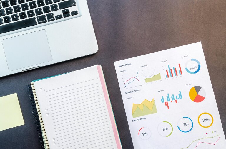 Cahier rassemblant des données, des statistiques et des graphiques